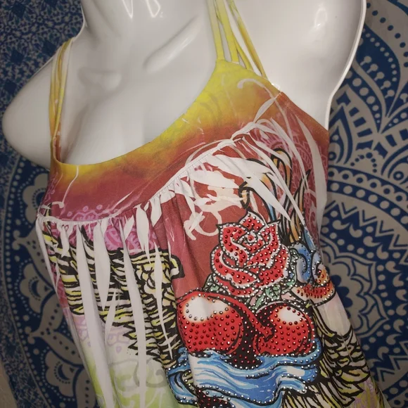 Colorful Graphic Vintage Tank Dress - Picture 4 of 8